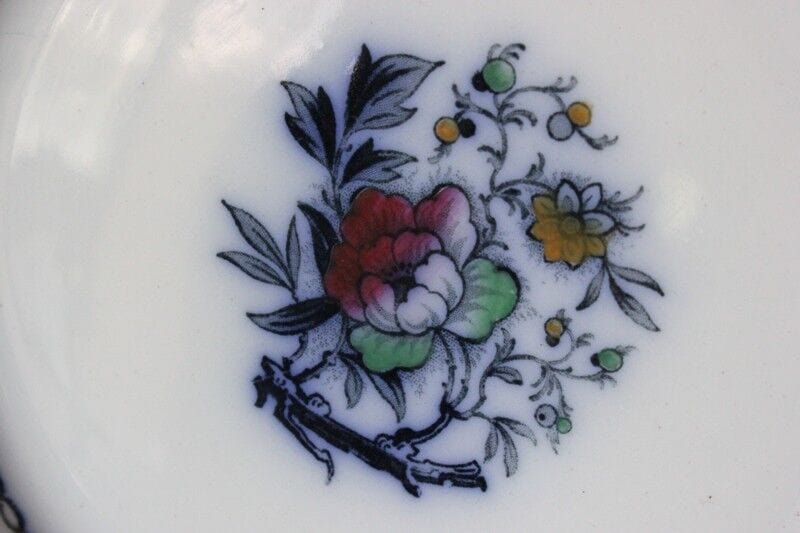 PIATTO ANTICO INGLESE DA COLLEZIONE IN CERAMICA VECCHIO PIATTO DECORO BLU Ceramiche e Porcellane