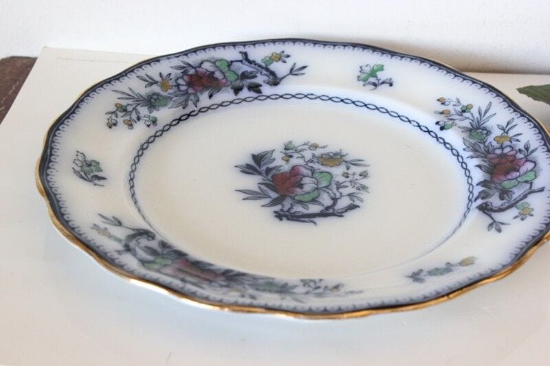 PIATTO ANTICO INGLESE DA COLLEZIONE IN CERAMICA VECCHIO PIATTO DECORO BLU Ceramiche e Porcellane