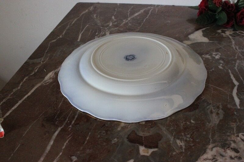 PIATTO ANTICO INGLESE DA COLLEZIONE IN CERAMICA VECCHIO PIATTO DECORO BLU Ceramiche e Porcellane
