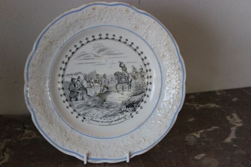 PIATTO COMMEMORATIVO D'EPOCA IN CERAMICA EVENTO STORICO- VINTAGE FRENCH PLATE Ceramiche e Porcellane