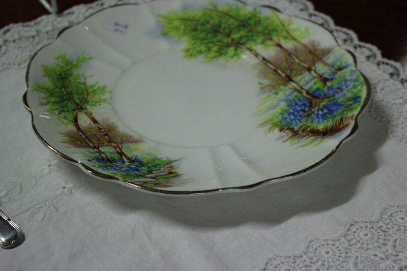 PIATTO D'EPOCA IN PORCELLANA BONE CHINA / VASSOIO ANTICO INGLESE X BISCOTTI Ceramiche e Porcellane