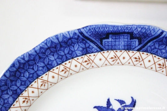 PIATTO DA DESSERT VINTAGE IN CERAMICA ROYAL DOULTON BIANCO BLU SERIE OLD WILLOW Ceramiche e Porcellane