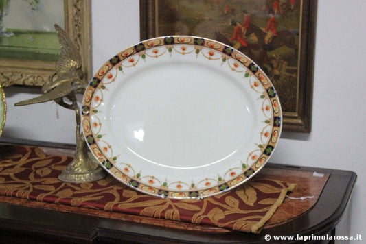 PIATTO DA PORTATA ANTICO IN CERAMICA FORMA OVALE - VECCHIO VASSOIO INGLESE Ceramiche e Porcellane