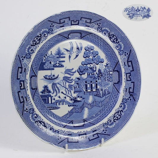 Piatto decorativo antico 800 inglese blu in ceramica da parete muro inglese Ceramiche e Porcellane