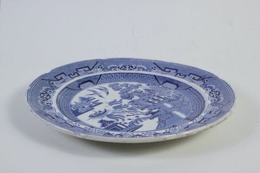 Piatto decorativo antico 800 inglese blu in ceramica da parete muro inglese Ceramiche e Porcellane