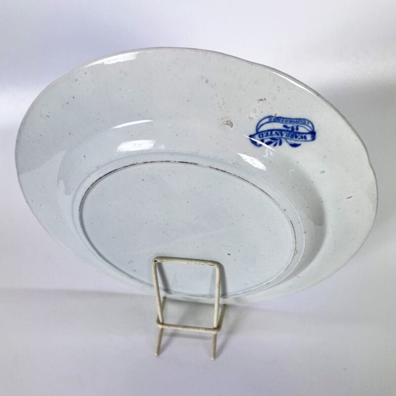 Piatto decorativo antico originale inglese blu in ceramica da collezione Willow Ceramiche e Porcellane