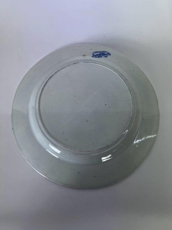 Piatto decorativo antico originale inglese blu in ceramica da collezione Willow Ceramiche e Porcellane
