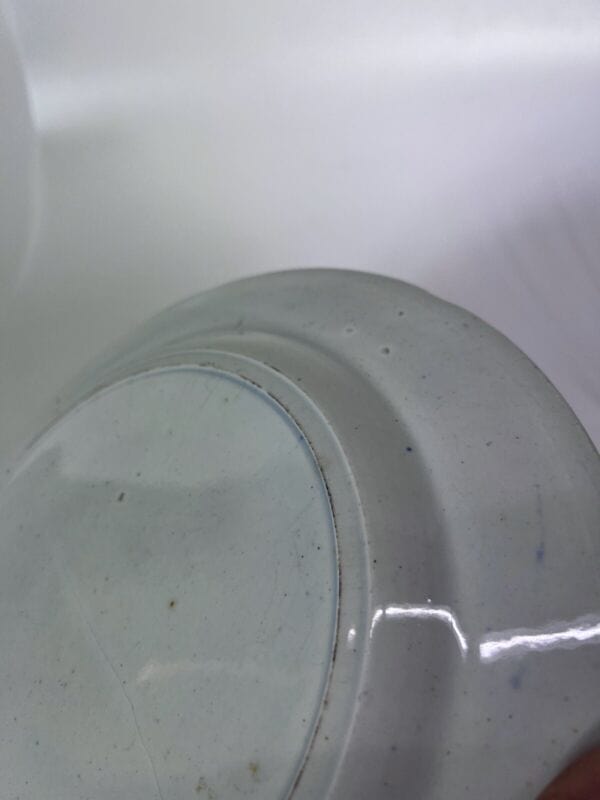 Piatto decorativo antico originale inglese blu in ceramica da collezione Willow Ceramiche e Porcellane