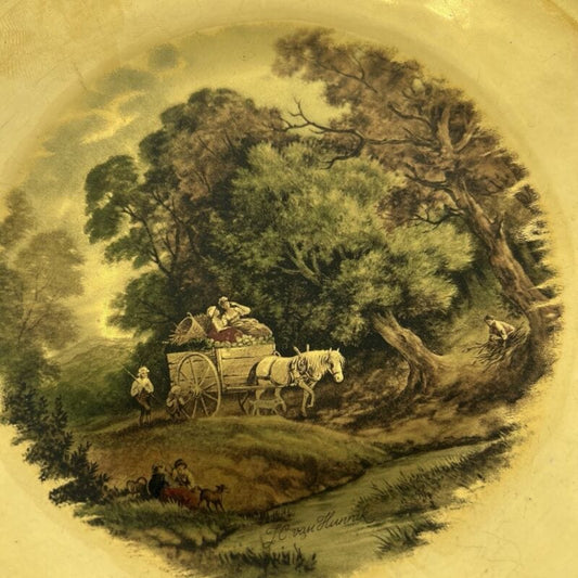 Piatto vintage decorativo in porcellana Bavaria oro zecchino da collezione art 4 Ceramiche e Porcellane