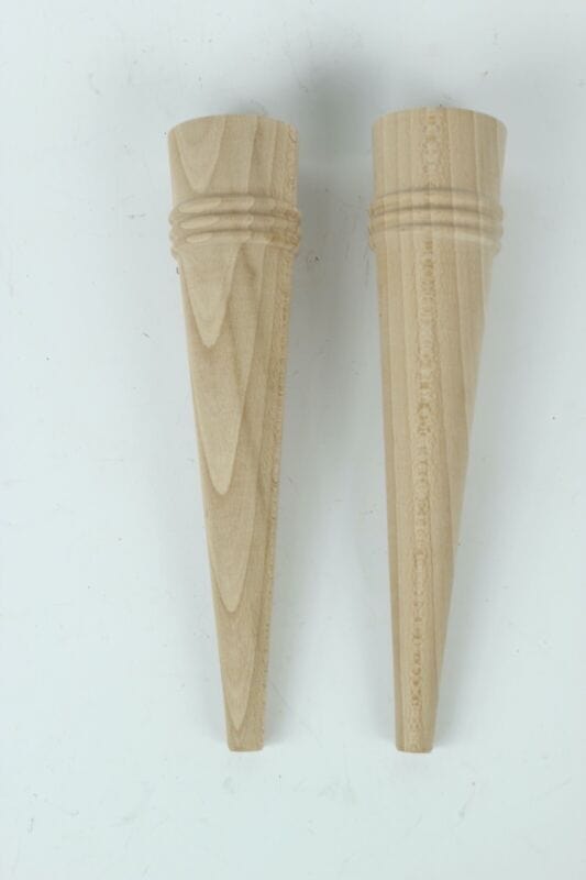 Piedi gambe in legno a spillo per restauro pouf sgabello mobili antichi anni 50 Restauro