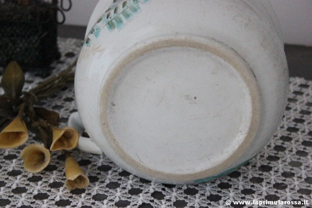 PITALE ANTICO IN CERAMICA DECORO FIORI  VASO DA NOTTE Ceramiche e Porcellane