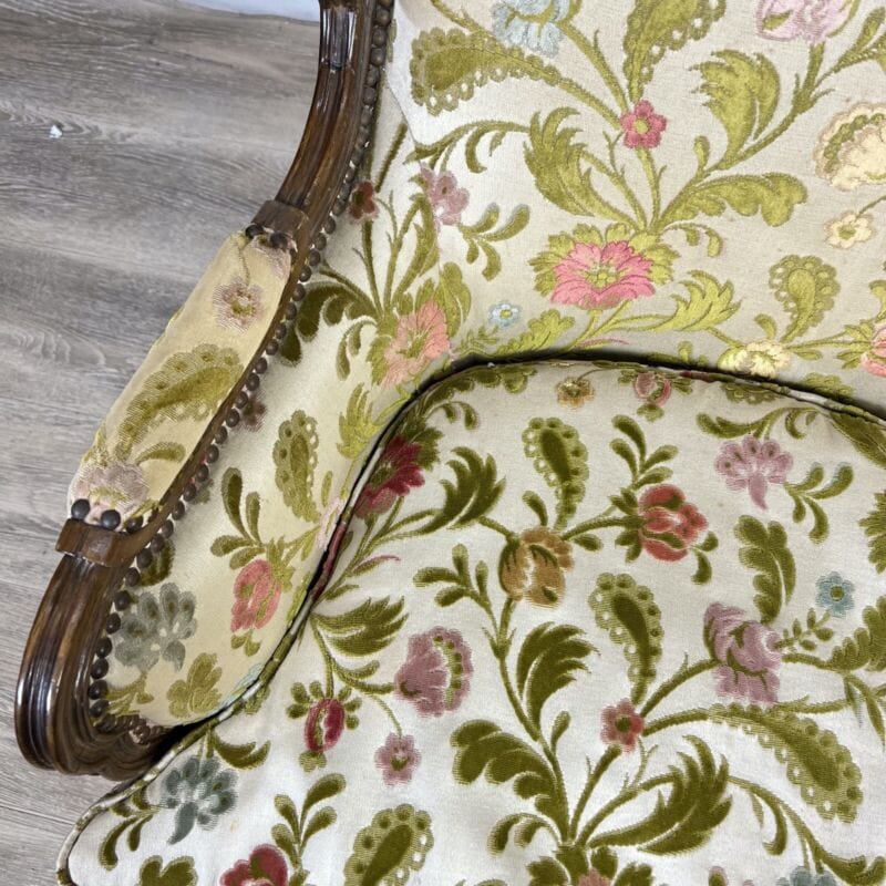 Poltrona Bergere Antica usata vintage sedia imbottita con braccioli da salotto Arredamento