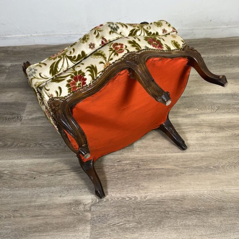 Poltrona Bergere Antica usata vintage sedia imbottita con braccioli da salotto Arredamento