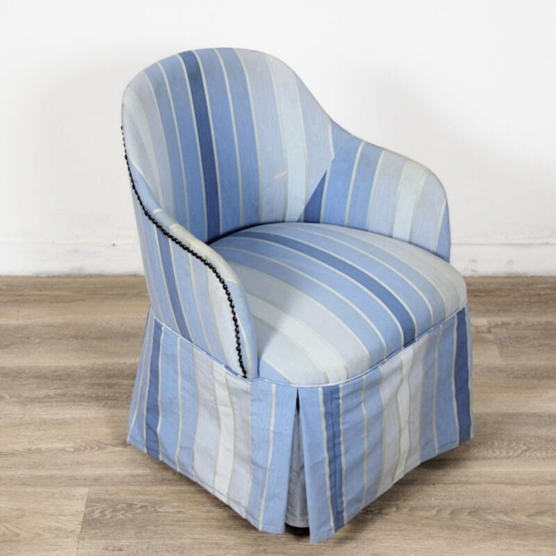 Poltrona vintage anni 50 poltroncina per camera da letto azzurro sedia imbottita Arredamento