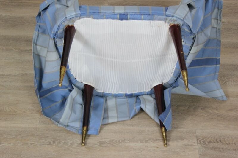 Poltrona vintage anni 50 poltroncina per camera da letto azzurro sedia imbottita Arredamento