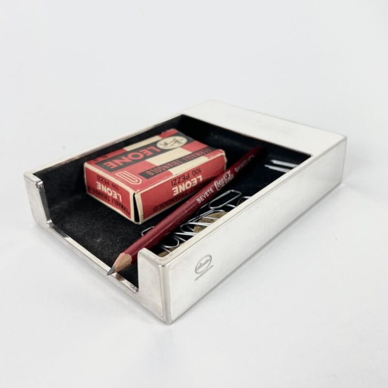 Porta biglietti fogli post-it in argento silver plated da scrivania tavolo Silver plated sheffield style
