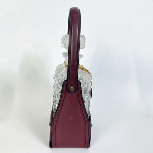 Porta bottiglie Liquore Vintage Whisky e Cognac Decanter Tantalus in Pelle Vetro Sheffield & Argento