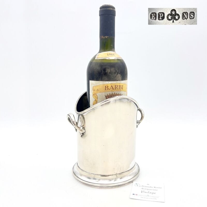 Portabottiglia in argento sheffield silver plated vintage secchiello per vino XX Sheffield & Argento