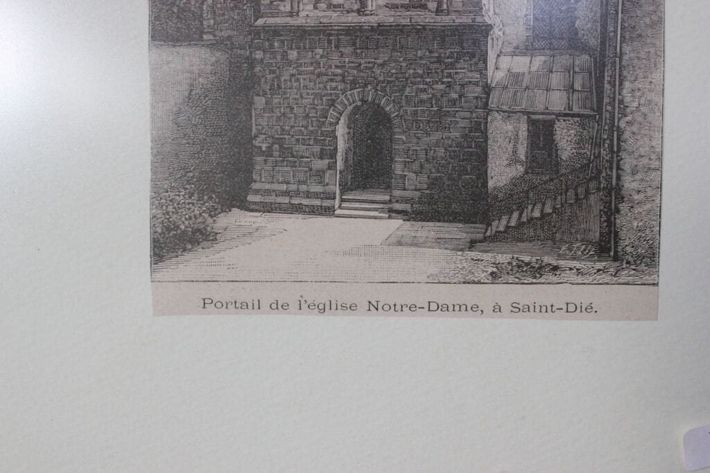 PORTAIL DE L'EGLISE NOTRE - DAME SAINT-DIE - INCISIONE ANNO 1894 CON CORNICE Stampe e Incisioni