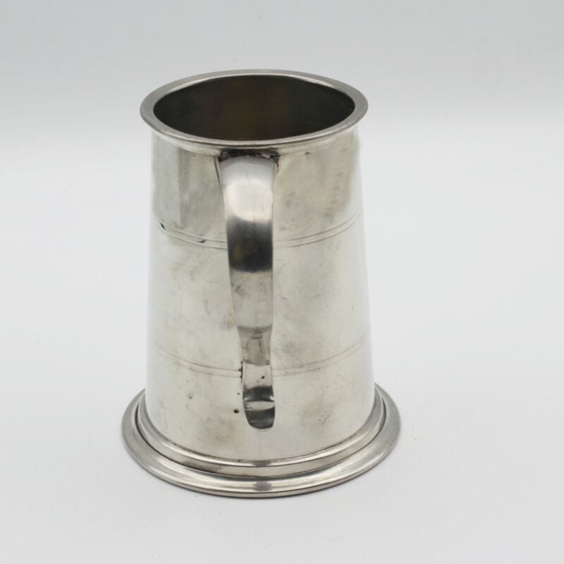 Portapenne da scrivania antico in metallo peltro boccale d'epoca 900 inglese Arc Sheffield & Argento