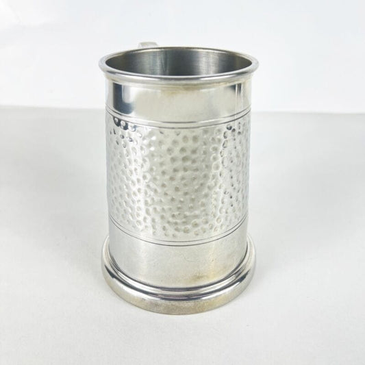 Portapenne da scrivania antico in metallo peltro boccale d'epoca 900 inglese Sheffield & Argento