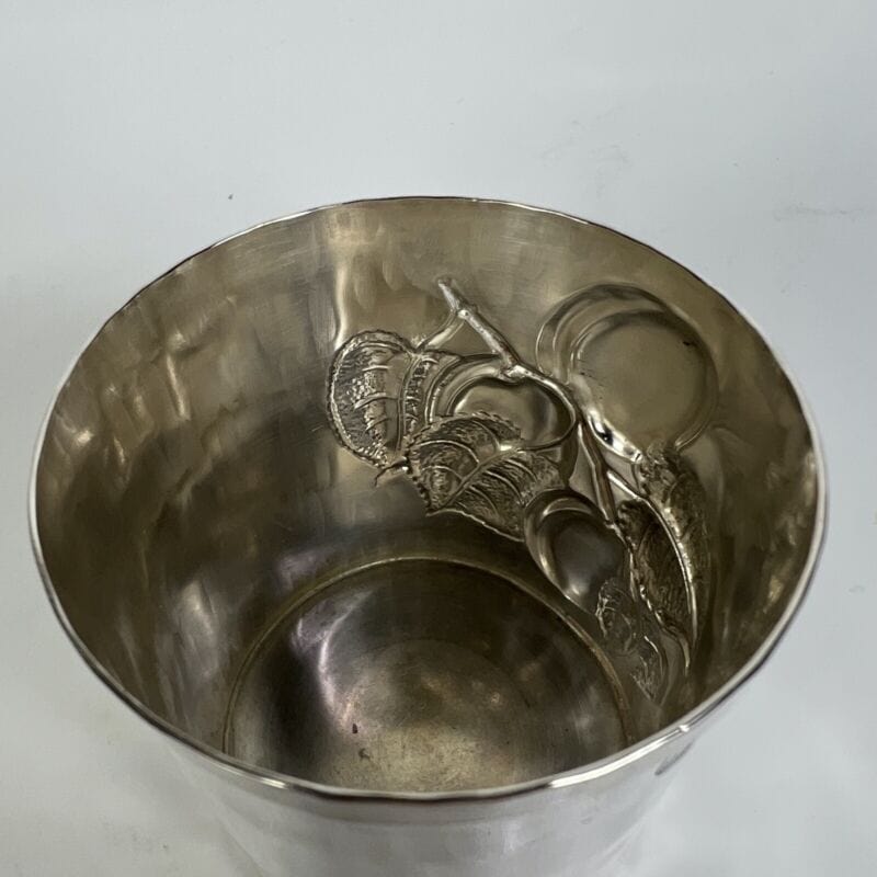Portapenne da scrivania in argento 800 stile antico bicchiere Brandimarte silver Sheffield & Argento