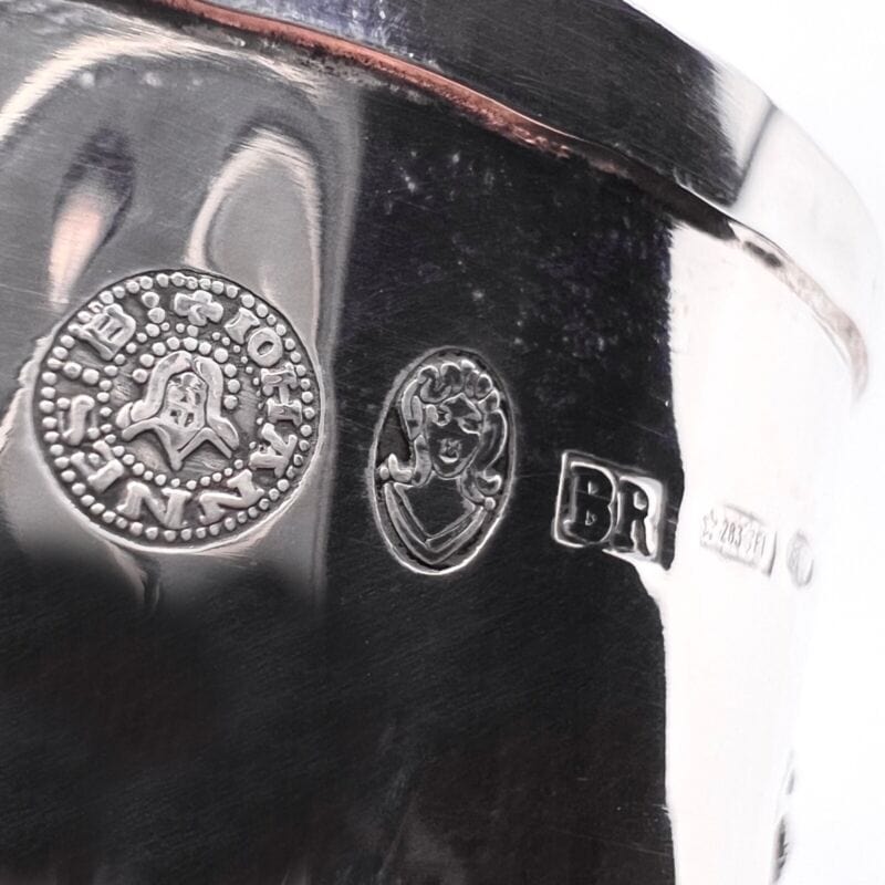 Portapenne da scrivania in argento 800 stile antico bicchiere Brandimarte silver Sheffield & Argento