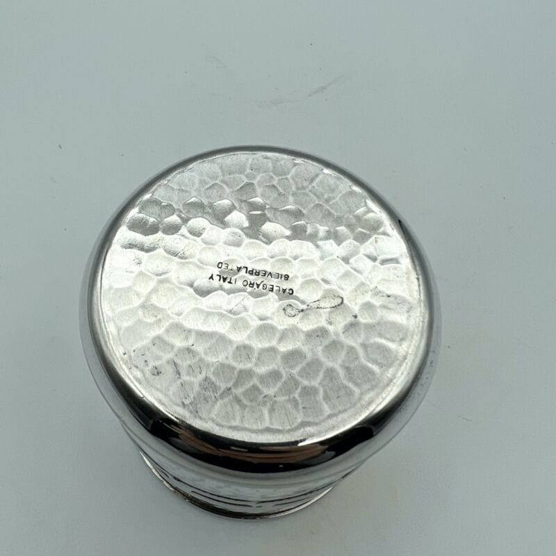 Portapenne da scrivania in argento silver plated stile antico bicchiere CALEGARO Sheffield & Argento