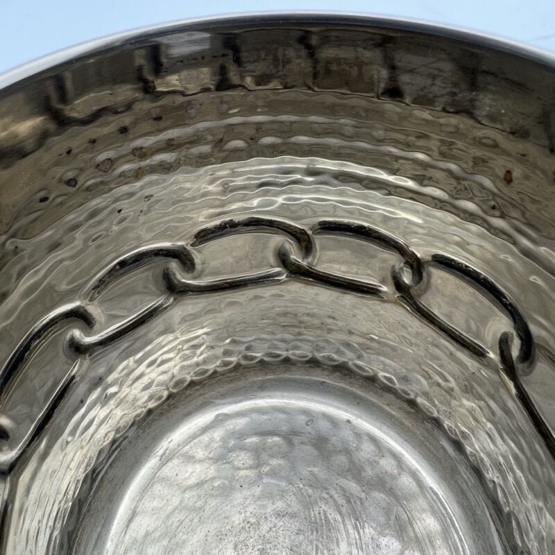 Portapenne da scrivania in argento silver plated stile antico bicchiere CALEGARO Sheffield & Argento