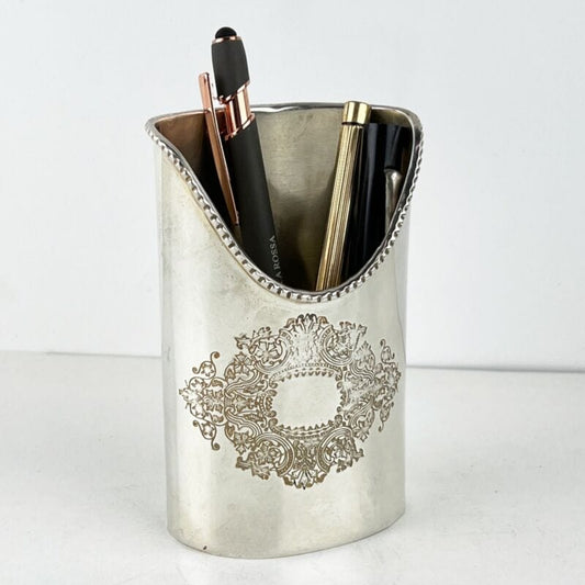 Portapenne da scrivania in stile antico in argento sheffield silver plated Sheffield & Argento