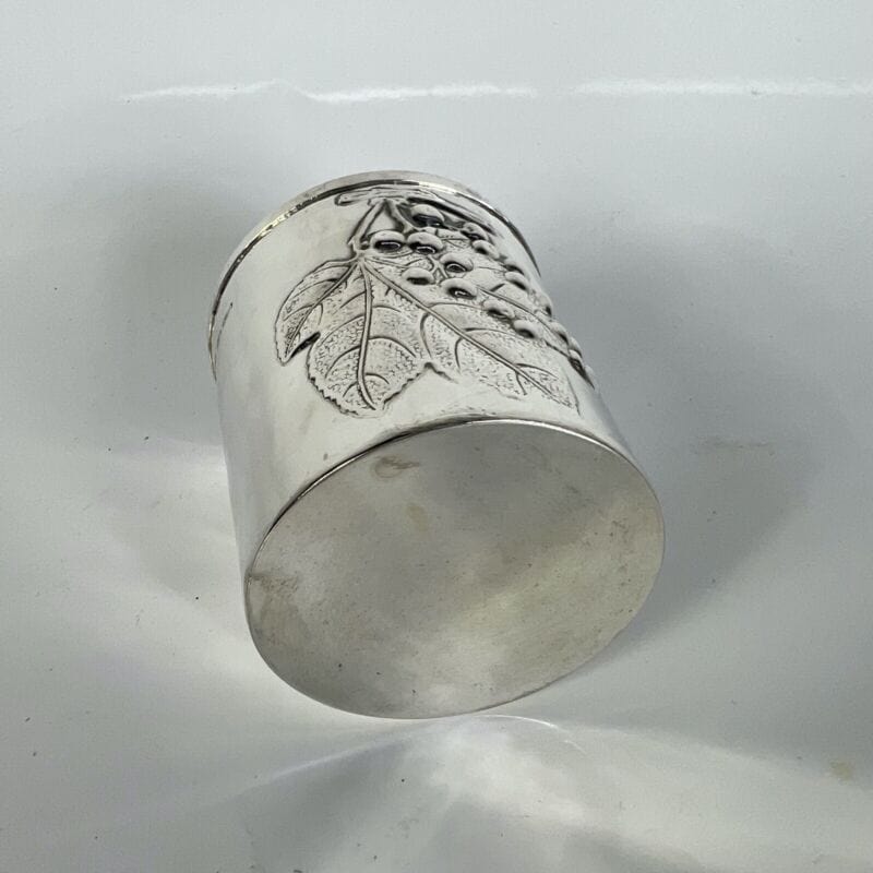 Portapenne da Scrivania vintage in Argento 800 stile antico bicchiere Uva Foglie Sheffield & Argento