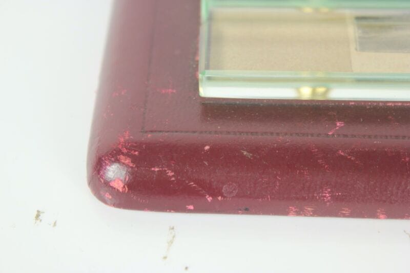 Portapenne stiloforo da scrivania in pelle cuoio rettangolare vintage anni 70 Complementi d'arredo