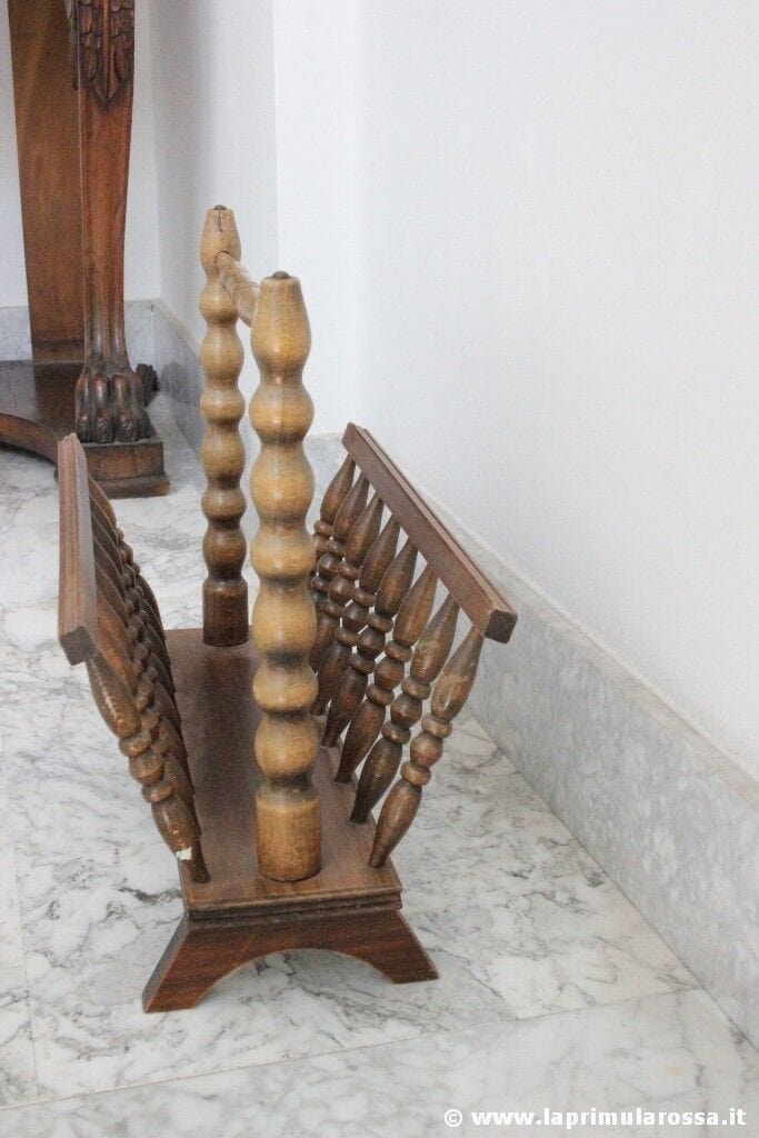 PORTARIVISTE D'EPOCA IN LEGNO H cm 47 - VINTAGE WOODEN MAGAZINE  RACK Complementi d'arredo