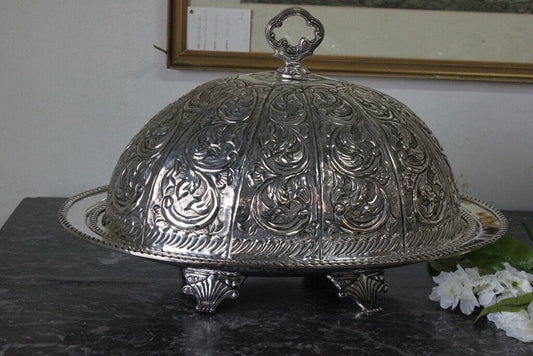 PORTAVIVANDE IN SHEFFIELD h 30 VIVANDIERA IN SILVER PLATE DOME CUPOLA Kg 3,100 Silver plated sheffield style