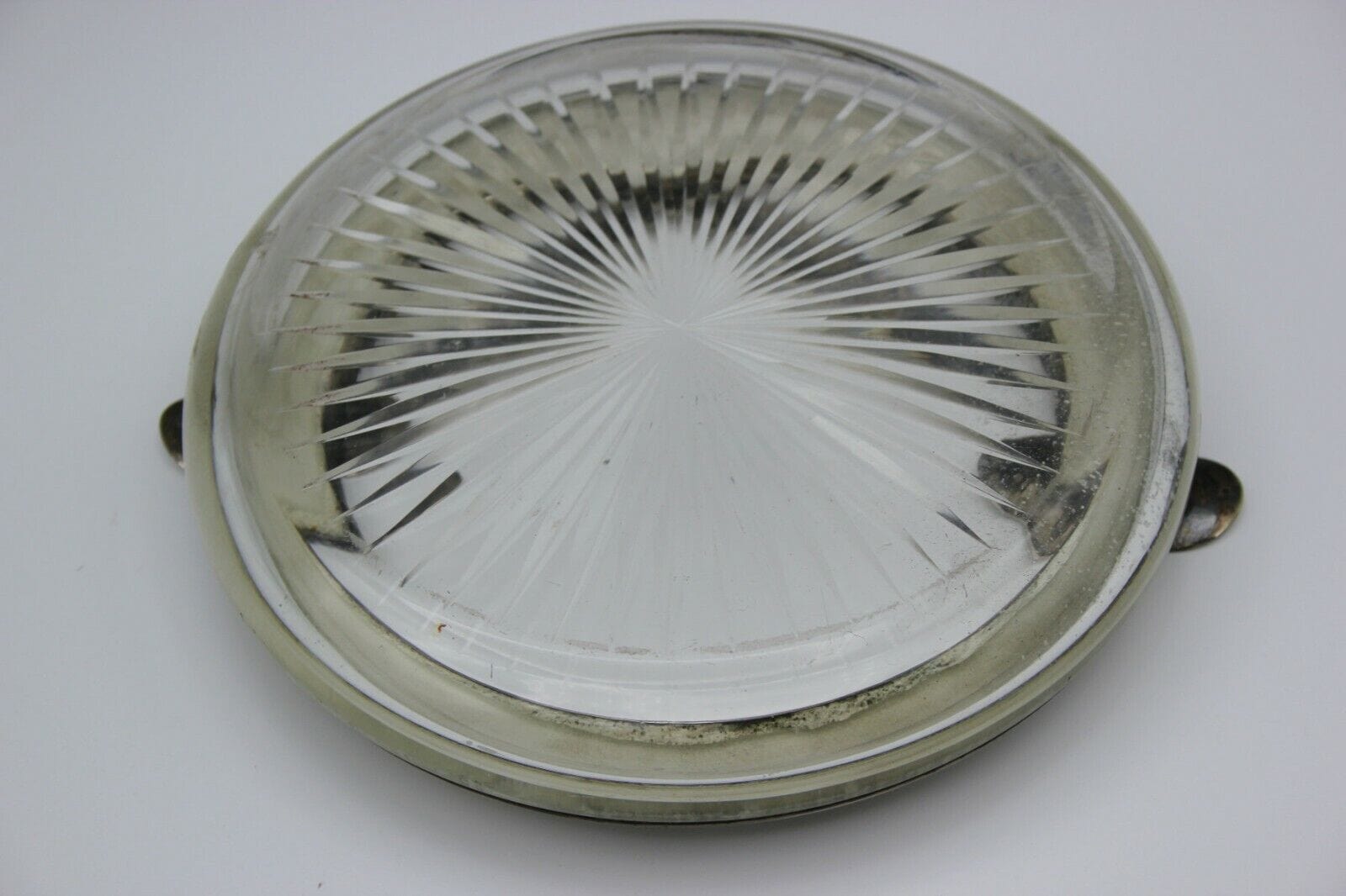 Posacenere antico per sigaro in vetro e argento portacenere cigar silver ashtray Sheffield & Argento