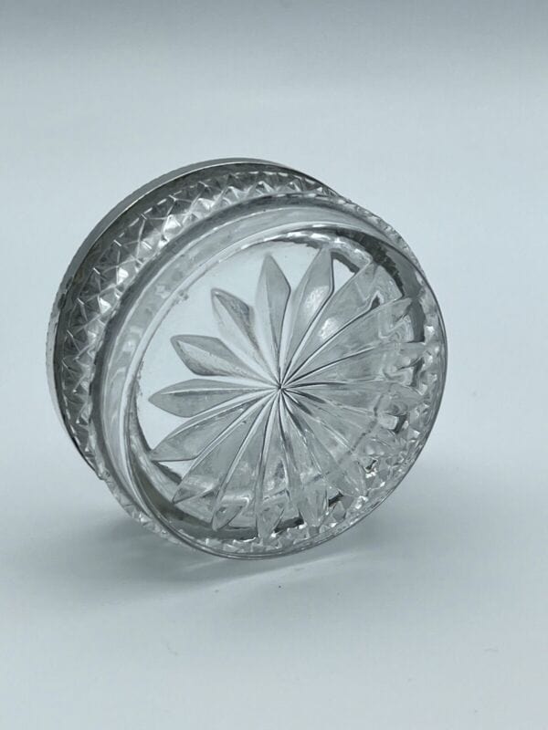 Posacenere portacenere antico in argento 800 vetro cristallo molato stile retro Sheffield & Argento