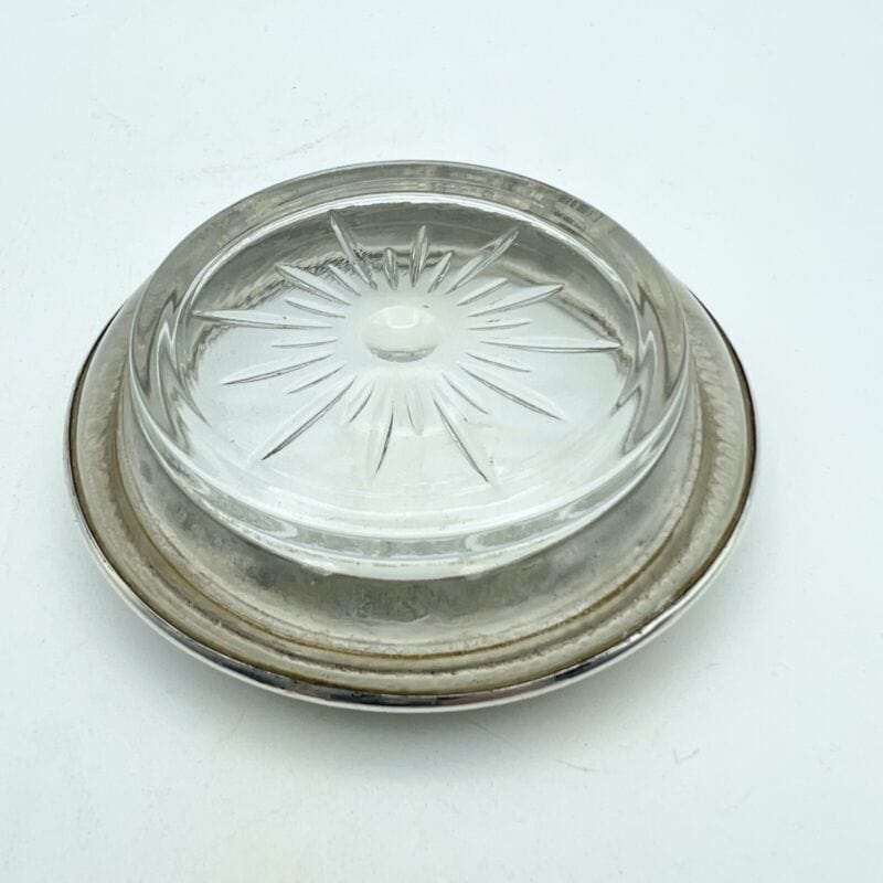 Posacenere Vintage in argento e vetro portacenere antico Silver Sottobicchiere s Sheffield & Argento