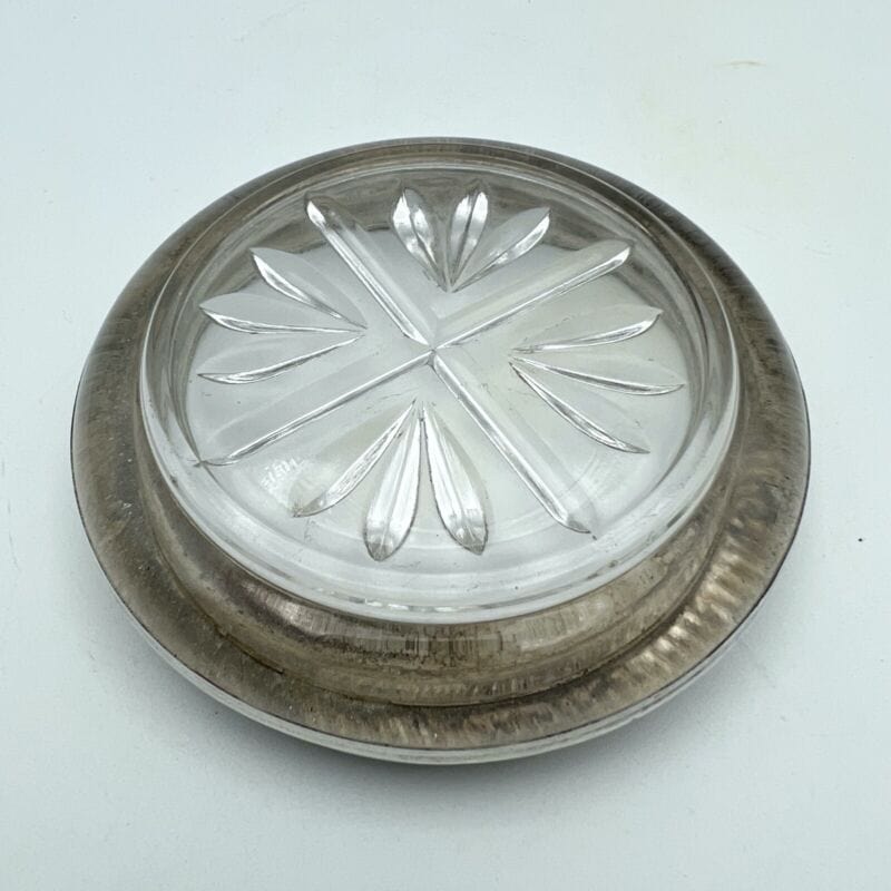 Posacenere Vintage in argento e vetro portacenere antico Silver Sottobicchiere Sheffield & Argento