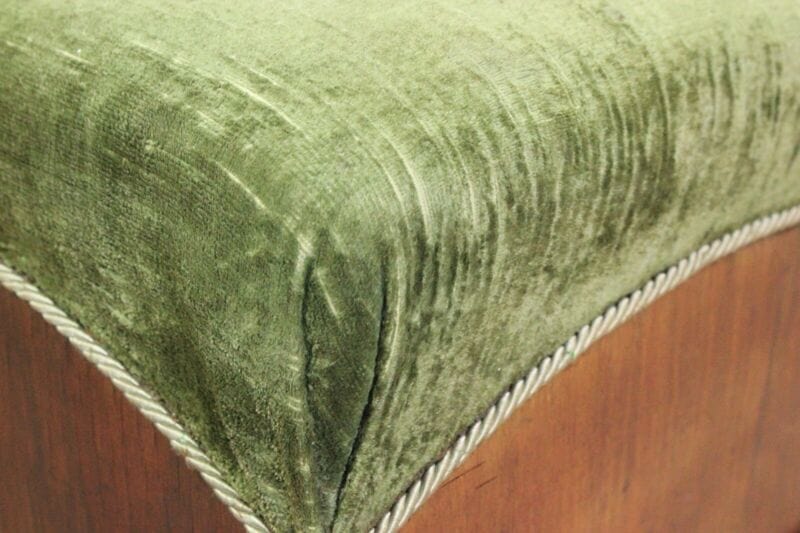 Pouf in velluto verde stile antico retro poggiapiedi anni 50 60 pouff quadrato Arredamento
