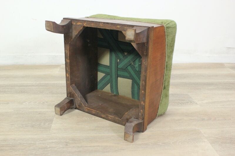 Pouf in velluto verde stile antico retro poggiapiedi anni 50 60 pouff quadrato Arredamento