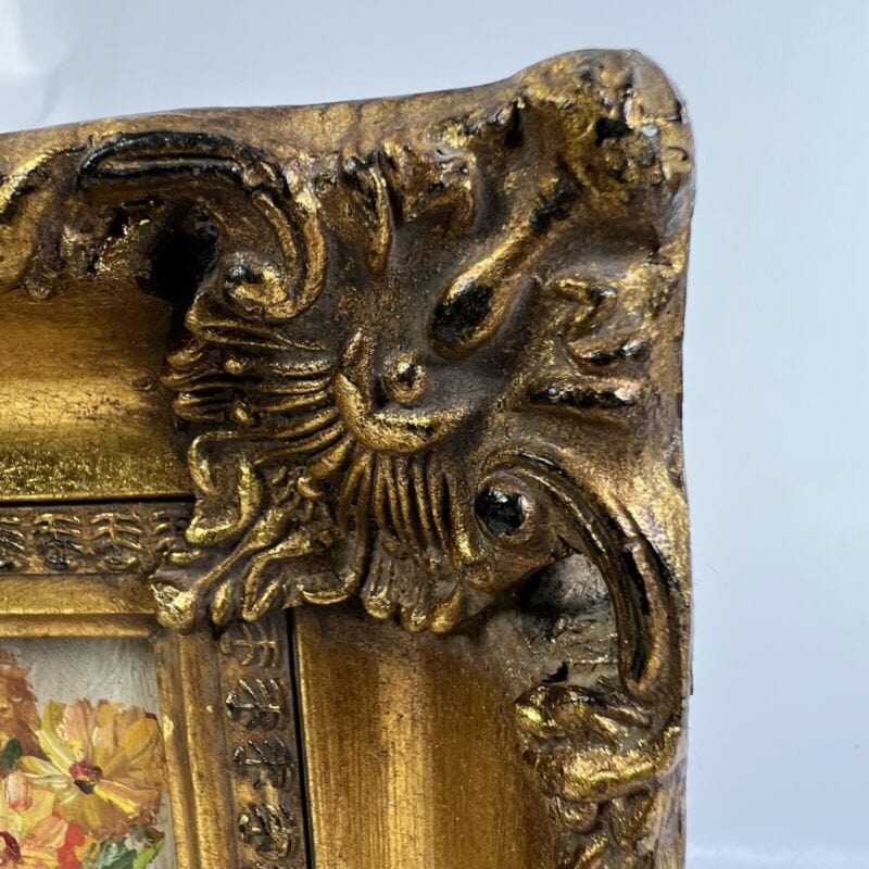 Quadro antico dipinto a olio su tavola quadretto cornice oro stile barocco 900 Quadri