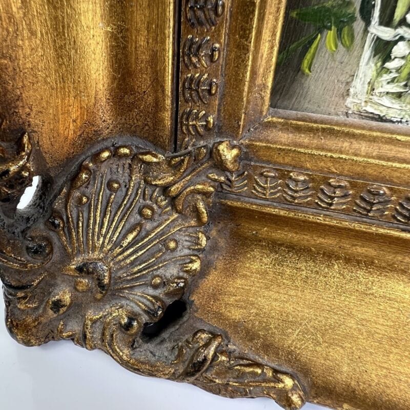 Quadro antico dipinto a olio su tavola quadretto cornice oro stile barocco 900 Quadri