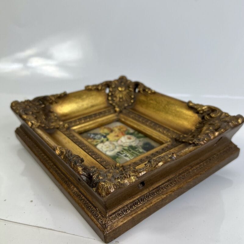 Quadro antico dipinto a olio su tavola quadretto cornice oro stile barocco 900 Quadri