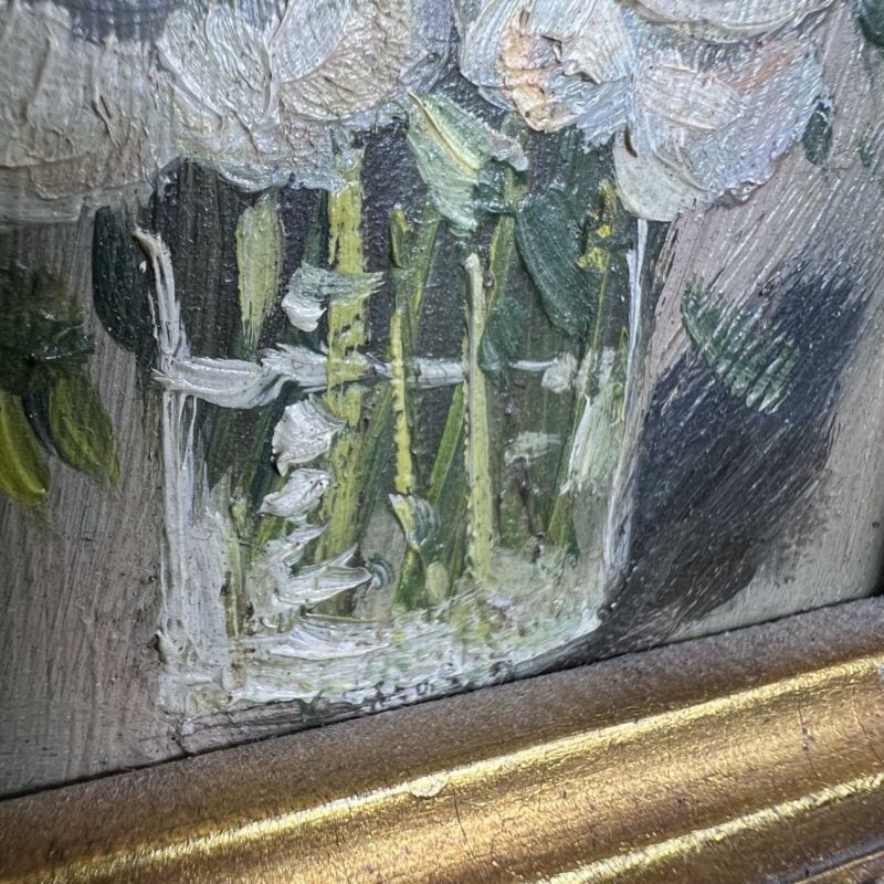 Quadro antico dipinto a olio su tavola quadretto cornice oro stile barocco 900 Quadri