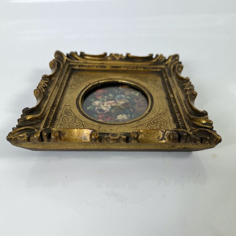 Quadro antico dipinto a olio su tavola quadretto cornice oro stile barocco 900 Quadri
