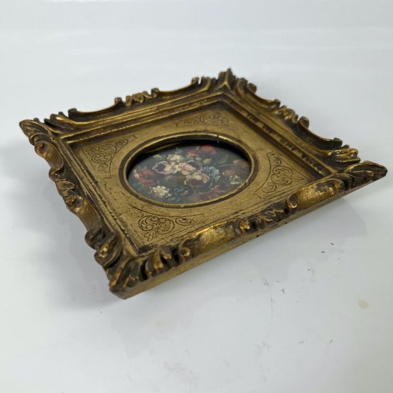 Quadro antico dipinto a olio su tavola quadretto cornice oro stile barocco 900 Quadri