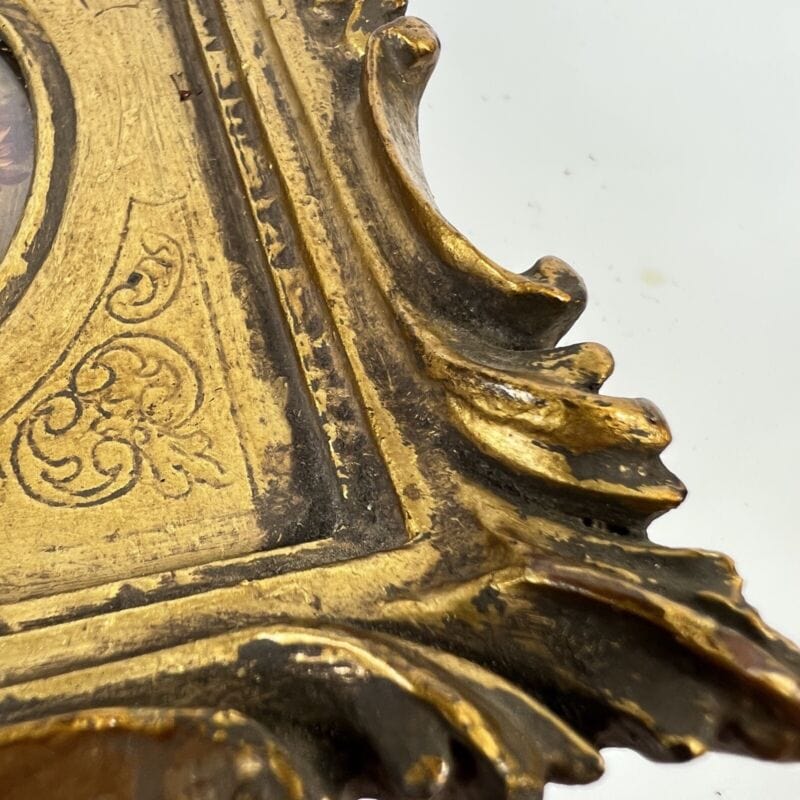 Quadro antico dipinto a olio su tavola quadretto cornice oro stile barocco 900 Quadri