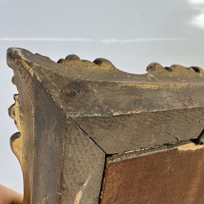 Quadro antico dipinto a olio su tavola quadretto fiori cornice oro stile barocco Quadri