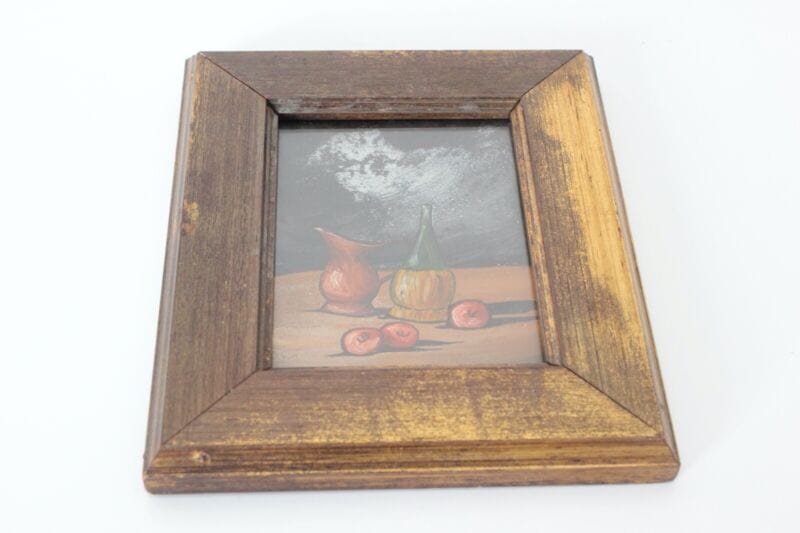 Quadro dipinto a olio natura morta coppia di quadretti stile antico con frutta Quadri