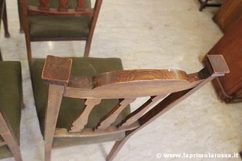 QUATTRO SEDIE D'EPOCA IN LEGNO MASSELLO STILE ART NOUVEAU - SEDIA D'EPOCA ROVERE Arredamento